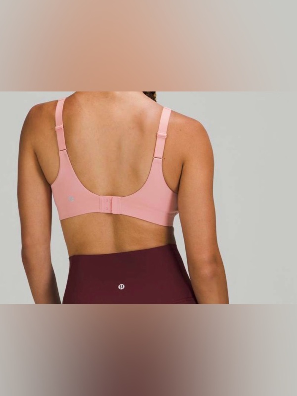 Lululemon In Alignment Straight Strap Bra Light Support, C/D Cups Pink Puff 10